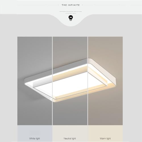 Plafonnier LED moderne double couche : fini les salons sombres, format 96x65cm - 6