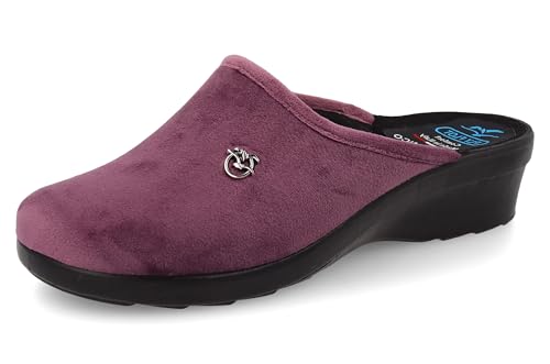 Fly Flot Pantofole Donna In Tessuto con Logo, Sottopiede Antishock, Sandalias deslizantes Mujer, Lila, 37 EU