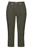 7/8-Cargohose mit Krempelriegel am Bein, auch als Capri tragbar. Lässiger 4-Pocket-Schnitt, hinten elastischer Bund mit Gürtelschlaufen, Knopf und Zipper.