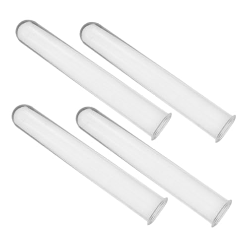 Abaodam 4piezas Jarrón Hidropónico de Tubos de Ensayo para Propagación de Plantas Naturales Decoración Floral Hogar Color Claro Material de Plástico Soporte para Flores