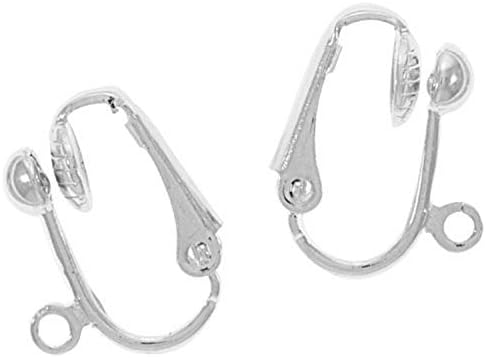 Beadaholique JW230S 2-Pair Silver Plated Clip On Ball Earrings Findings