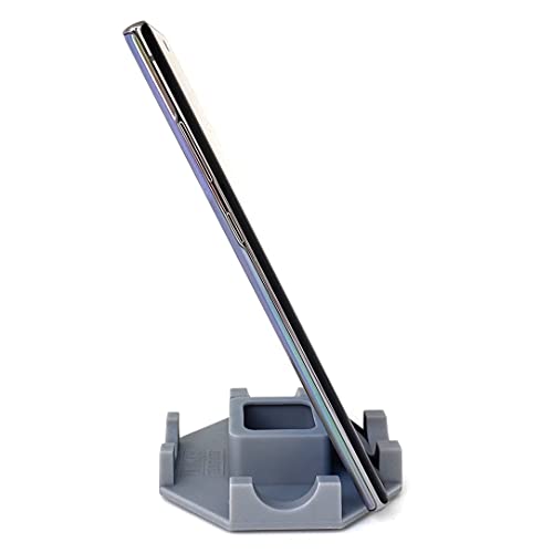 Suporte de Mesa para Celular ou Tablet serve em todos os aparelhos - Modelo Octagonal Cinza
