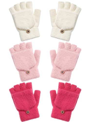 Geyoga 3 Pairs Kids Gloves 3Color 1-4Y