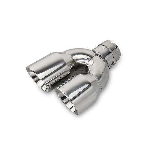 Boquilla Escape 1 Pieza De Escape De Doble Punta De Acero Inoxidable 304 Para Silenciador De Coche Universal Modificado Tubo Escape(Left 60mm-101mm)