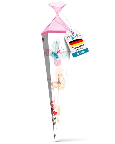 itenga Schultüte 85cm groß Schmetterling 6eckig Einschulung Schulanfang -...