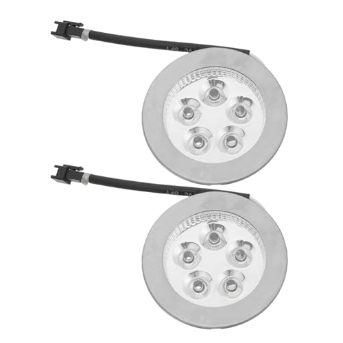 HONMEET 2 bombillas LED circulares de 7 x 7 cm para campana extractora, ideal para empotrar debajo de armarios, cocinas, restaurantes y uso comercial.