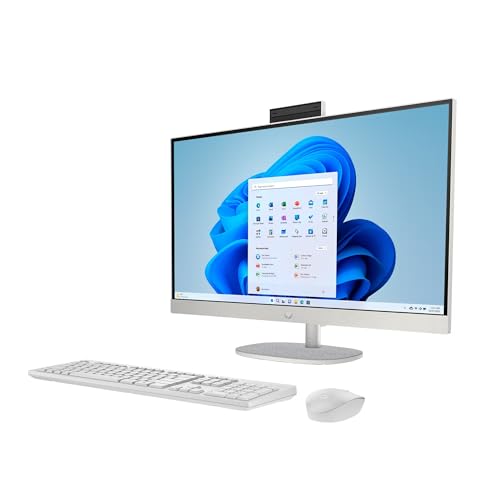 Image of HP 27 Touchscreen All-in-One Desktop Computer - 27 inch FHD IPS Display, Intel 12-Core Ultra7-155U, Intel Graphics, Adjustable Height, Win 11 Pro, Keyboard & Mouse, Business AIO, 32GB DDR5 RAM | 1TB SSD