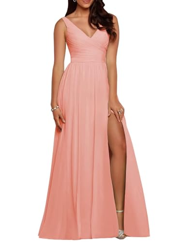 Exquisite A-Line Chiffon Bridesmaid Dresses with Side Slit for Women Formal Dress Long Maid of Honor Dress3
