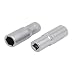 New Lon0167 1/4-inch Square Drive 11mm Hex 6 Point Impact Socket Silver Tone 2pcs(1/4-Zoll-Vierkant 11mm-Sechskant 6-Punkt-Stecksockel Silberfarbe 2St