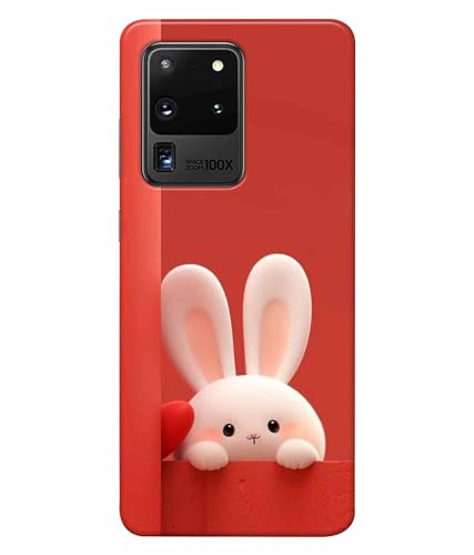 Image of Printed Hard Back Case Cover & Compatible for Samsung Galaxy S20 Ultra | Rabbit Painting Art (Multicolor) - D1202