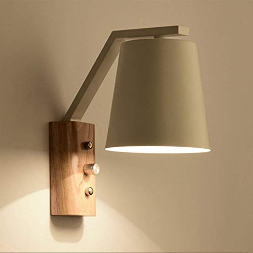 Candelabro de pared de madera nórdica, aplique moderno para dormitorio y balcón