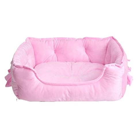 pawstrip Girl Dog Bed Puppy Sofa Plush Warm Couch for Cat Pink Small Cover