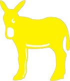 Âne Burro Catalan autocollant sticker adhésif (Jaune, 4 cm)
