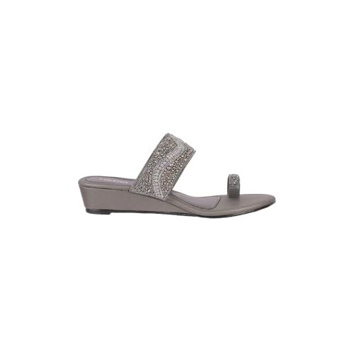 Image of Metro Women Synthetic Embellished Ethnic Wedge Party Sandal