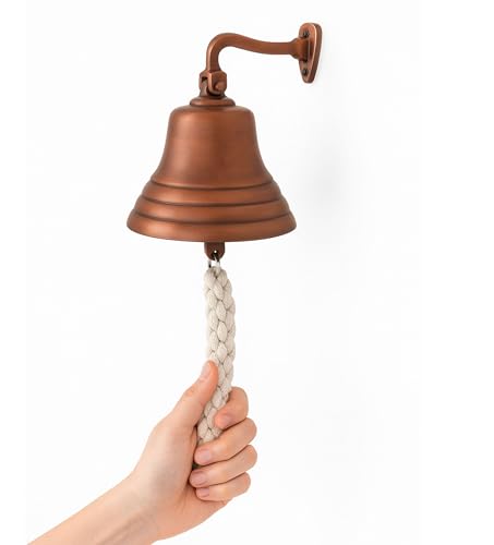 Accessoires de Bar Assortis pour la Maison, Cloche à Main | Cloche en Laiton Murale Suspendue avec Corde Durable | Cloche en Bronze Unique avec des Sons forts...