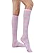 SYYWLYAP Womens Cute Striped Knee High Socks Girls Funny Novelty Athletic Socks Summer Holidays Socks Pink and White Stripe
