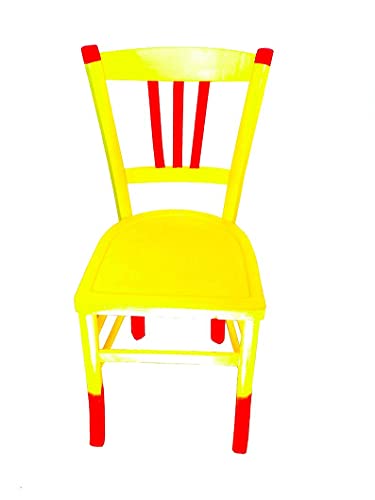 Chaise SANDY ASS, chaise peinte JAUNE et ROSE FLUO, recyclée // SUR COMMANDE
