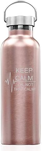 Miniatura 4 de Vaso de acero inoxidable con aislamiento al vacío de doble pared de oro rosa, taza de viaje Keep Calm Ok Not That Calm Nurse Paramedic Medical EKG