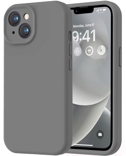 Image of LOVE 3000 Designed for iPhone 14 Case, Premium Silicone with [Soft Anti-Scratch Microfiber Lining] Shockproof Protective Phone Case for Men Women Girls 6.1 inch, Dark Grey