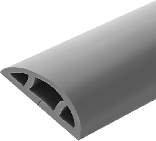 Canaleta de cable para zonas de televisión y escritorios con soporte autoadhesivo gris