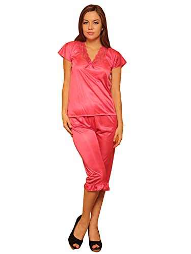 Image of Clovia Women's Satin 4 Pcs Satin Nightwear