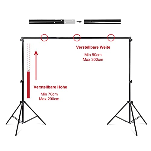 Hintergrundsystem Yorking Hintergrund Ständer 2 x 3 m für Fotostudio