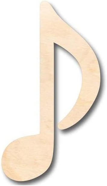 Unfinished Wood Musical Note Shape Music Nursery Craft up to 46" DIY 16" / 3/4"