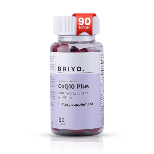 Briyo Highly absorbable CoQ10 100 mg Plus Omega-3 with Natural Fo...