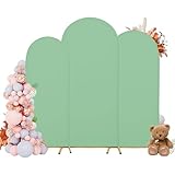 Picture of DREAHOTEXTIL Arch Covers,Arch Backdrop Stand Fitted Cover for Wedding Birthday Party Ceremony Banquet Decoration(7.2FT&6.6FT&6FT,Mint Green,Cover Only)
