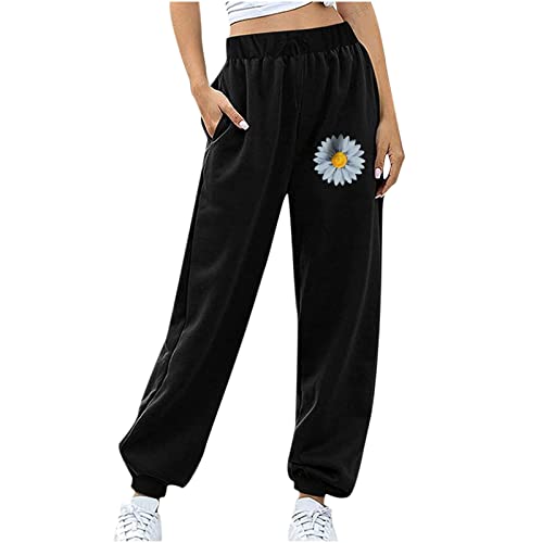 Calças de moletom femininas com ajuste relaxado, calças largas Y2K, calças de cintura alta para mulh