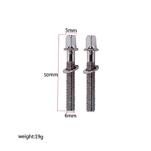 Hemoton 6 pcs Tornillos de Montaje para Batería de Acero Inoxidable con Arandelas para Tensión, Accesorio Esencial para Tambor Snare y Bajo miniatura 6