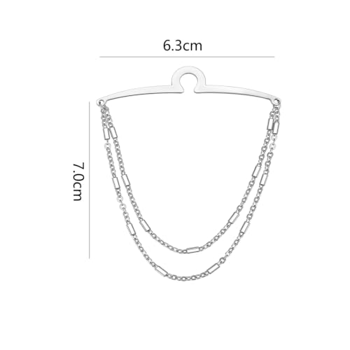 Image of Danny shi Men's Silver Golden Tie Chain Set Gift Boxed Tie clip