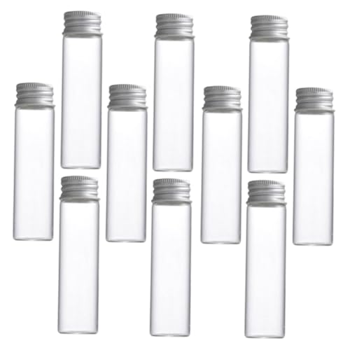 STOBAZA 30pcs Mini Glass Jars Screw Caps 50ml Small Vials Lids for Liquid Storage Sample Vials Test Tubes Crafts
