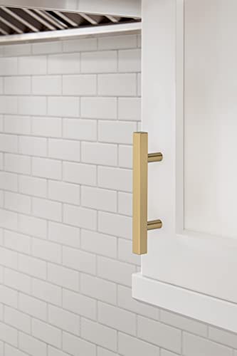 Image of Amerock 25 Pack 3 inch Bar Pulls Square Champagne Bronze Drawer Pull