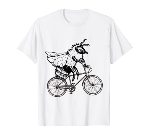 Funny Bee Riding A Bicycle Bees lover tee T-Shirt