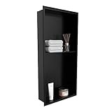 BLYLUND Nicho de ducha de 12 x 24 pulgadas, estante de ducha empotrado moderno nicho de jabón