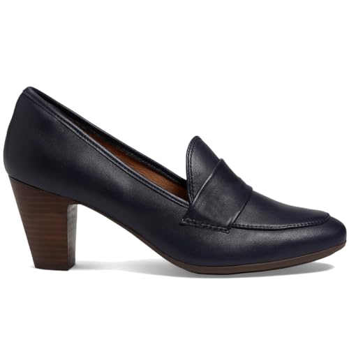 Image of SHODENSE Women Chunky Kitten Heel Pumps Shoes Round Closed Toe Slip On Suede Penny Loafers Matte Block Mid Heels Dress Loafer Almond Toe Comfort Oxford Shoes Office Work Classic Elegant 4-11 M US