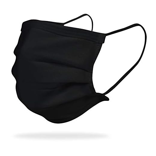 Gildan Adult Reusable 3-Layer Cotton Ear Loop Face Mask (24 Pack), Black (24 Pack), Adult: 6.5" x 7" (4.5" ear loop)