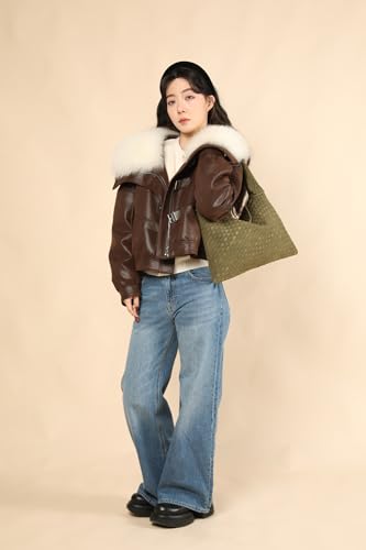Bolso vintage trenzado de cuero vegano y ante miniatura 2