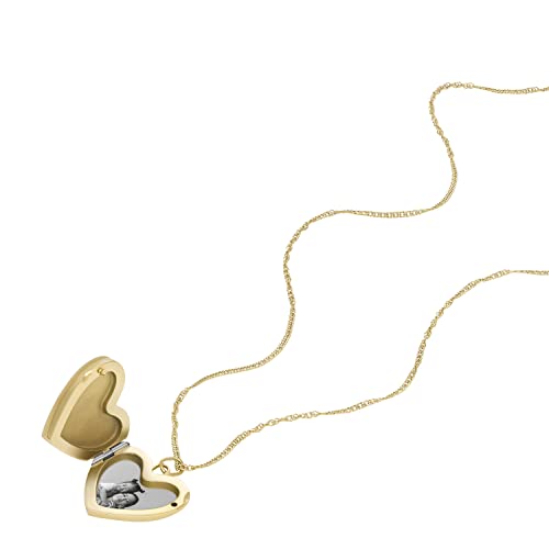 Image of Fossil Women's Gold-Tone Stainless Steel Pendant Chain Necklace for Women