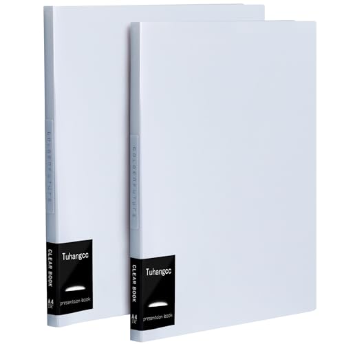 Image of Tuhangcc Art Portfolio 8.5 inchx11 inch,-Heavy DutyDisplay Book Folder with Clear Sheet Protectors,Displays40Pages, Presentation Book for Artwork, DocumentOrganizer (Sliver, 2 Pack)