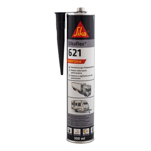 Sika - Klebdichtstoff - Sikaflex-621 schwarz - Universeller Kleb- und Dichtstoff für fast alle Materialien - Innen/außen - alterungs- und witterungsbeständig - 300ml - (Weiterentwicklung Sikaflex-221)