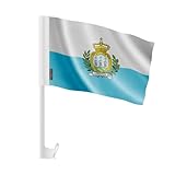 Drapeau du monde Drapeau Voiture Saint-Marin en Polyester 14x21cm 10 pièces