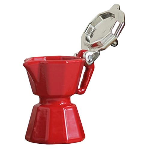 Abaodam Mini Cafetera Decorativa Roja para Maquetas Accesorio DIY de Casa Miniatura Juguete Educativo de Simulación para Decoración de Mini Casas y de Habilidades