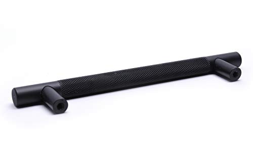 BSM Marketing Black Knurled T Bar Modern Kitchen Cupboard Cabinet Drawer Bar Door Handle Knob Matt Finish (1, 160mm) - Image 3