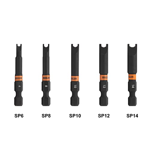 Spanner Screwdriver Bit Set - Railer 5Pc S2 Steel 2" Spanner Snake Eyes Impact Driver Bit Set With A Tool Storage Bit Holder & Carabiner #TOP1