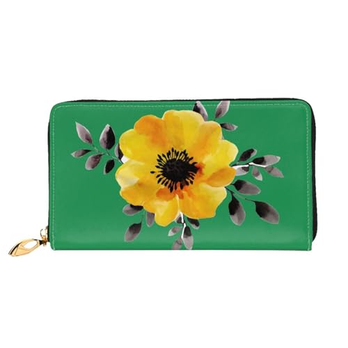 Portefeuille en cuir femme avec fermeture éclair pour ranger cartes de crédit et billets