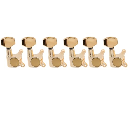 Musiclily 6-en-ligne Mécaniques Guitare Tuners Machine Heads pour Guitare électrique type Fender Strat Tele, Doré