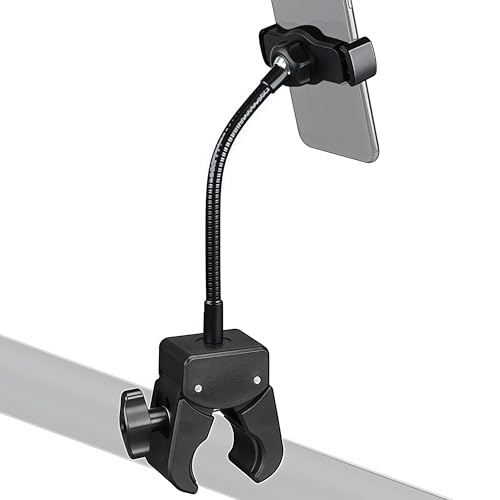 Support de téléphone col de cygne anti-chute pour vélo d'intérieur et micro