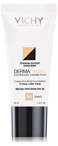 Vichy Dermafinish Liquid Foundation with SPF 30, 35 Sand, 1 Fl. Oz.
